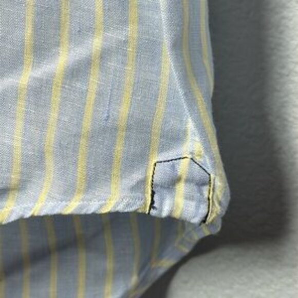 Brunello Cucinelli 100% Linen Men's Striped Button-Down Shirt‎ - Picture 4 of 7